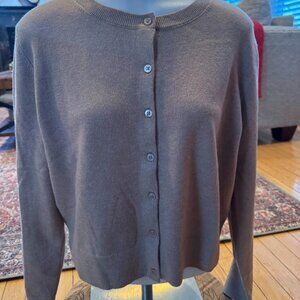 A New Day Beige Button Front Cardigan Sweater Size Small